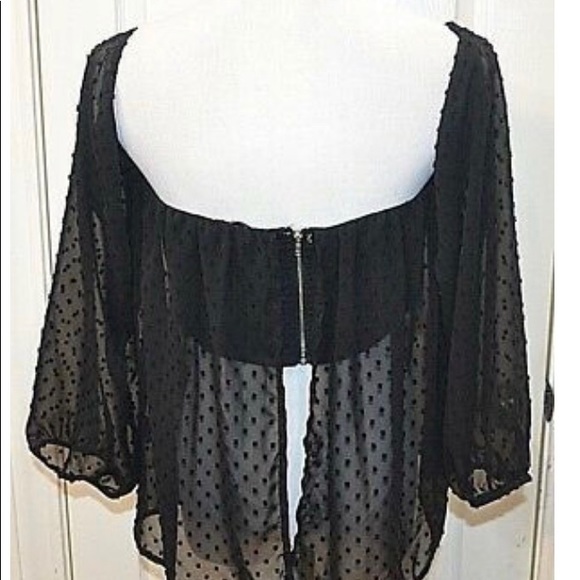 SALE 🎈Host Pick ❤️NWOT Shinestar sheer off the shoulder top - Picture 3 of 3